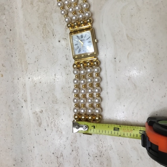 Vintage Joan Rivers Classics Quartz Gold Tone and White Faux Pearl Watch main image 5